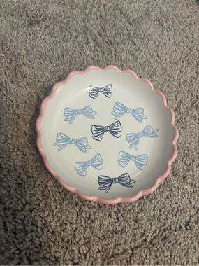 Kirklands Pink & Blue Bow Jewelry Dish